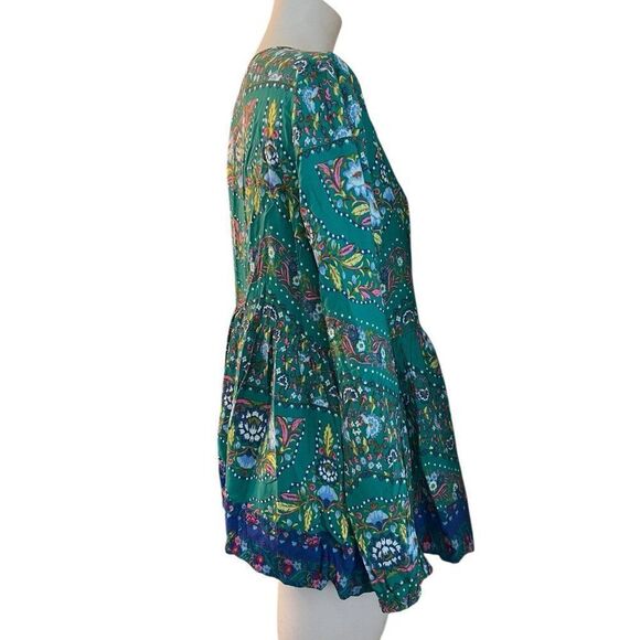 Matilda Jane Ladies M Boho Babydoll Top Evergreen Make Believe Floral Blouse - Picture 3 of 5